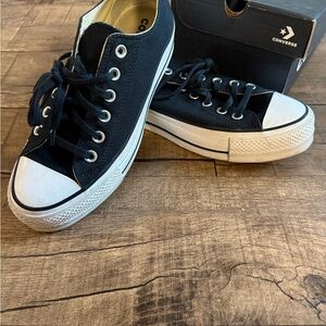 Converse Women’s Black and White Platform Sneakers